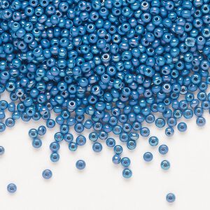 Seed bead, Preciosa Ornela Czech glass, pkg/50g, #11 rocaille, opaque rainbow patriot blue, (34220).