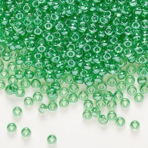 Seed bead, Preciosa Ornela Czech glass, pkg/50g, #8 rocaille, translucent luster light green, (56100).