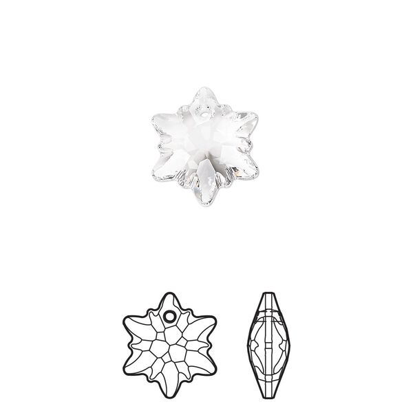 Drop 72pk crystal, Swarovski&reg; 14mm pendant edelweiss 6748 image number 0