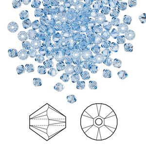 Bead 1440pk light sapphire, Swarovski&reg; 3mm XILION bicone 5328