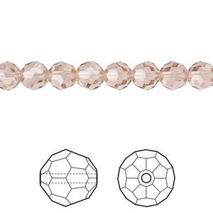 Bead 12pk vintage rose, Crystal Passions&reg; 6mm round 5000
