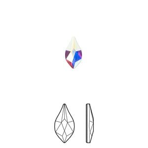 Flat back 12pk crystal AB foil back, Crystal Passions&reg; 10x5mm flame 2205