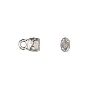 End cap, TierraCast&reg;, "Hammertone" collection, white bronze-plated pewter (tin-based alloy), 7mm hammered cap. Sold per pkg of 20.