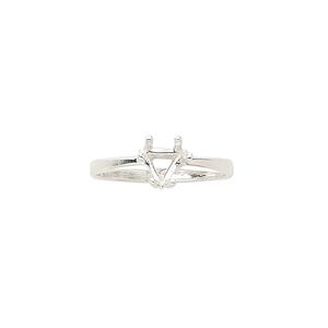 Ring, Sure-Set&trade;, sterling silver, 6mm 6-prong triangle basket setting, size 7. Sold individually.