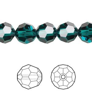 Bead 6pk emerald, Crystal Passions&reg; 10mm round 5000