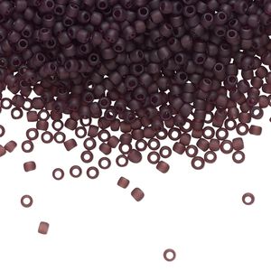 Seed bead, TOHO BEADS&reg;, glass, pkg/7.5g, #11 round, translucent frosted amethyst (TR-11-6CF).