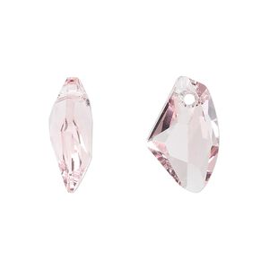 Drop 1pk light rose, Crystal Passions&reg; 19x11mm pendant galactic vertical 6656