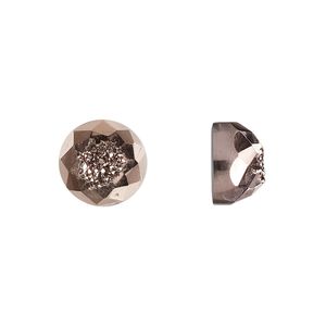 Druzy agate 1pkg1, hand-cut calibrated faceted round cab 10mm