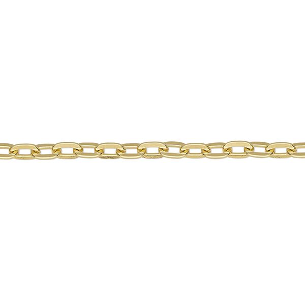 Chain 1pkg1 cable, 3.1mm flat, aluminum / anodized gold 25 foot unfinished image number 0