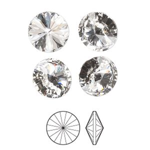 Chaton 6pk crystal foil back, Preciosa MAXIMA Czech crystal rhinestone 12mm rivoli