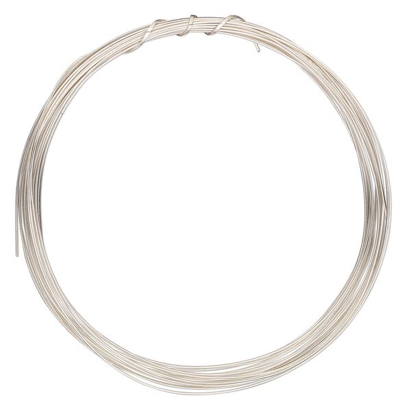 Wire, ParaWire&trade;, silver-plated copper, half-round, 21 gauge. Sold per 4-yard section. image number 0