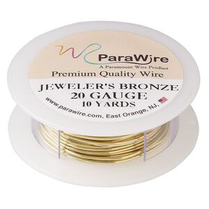Wire, ParaWire&trade;, brass, jeweler's bronze, round, 20 gauge. Sold per 10-yard spool.