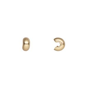 Crimp cover, gold-plated brass with satin finish, 5mm round. Sold per pkg of 100.