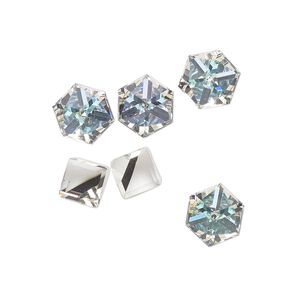 Flat back 6pk crystal vitrail light, Preciosa Czech crystal rhinestone 6mm cube