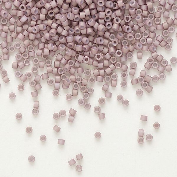 Seed bead, Delica&reg;, glass, pkg/250g, #11 round, opaque matte gold luster dusty mauve (DB-0379). image number 0