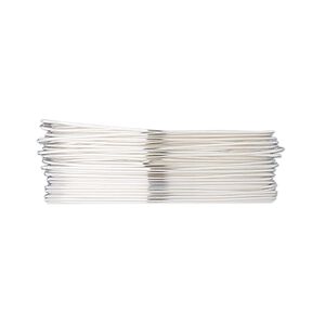 Wire, fine silver, dead-soft, round, 26 gauge. Sold per pkg of 5 feet.