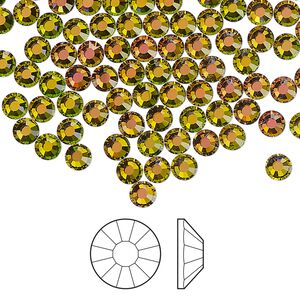 Flat back 144pk crystal vitrail medium, Preciosa Viva 12&reg; Czech crystal rhinestone 3.8-4mm chaton rose round SS16