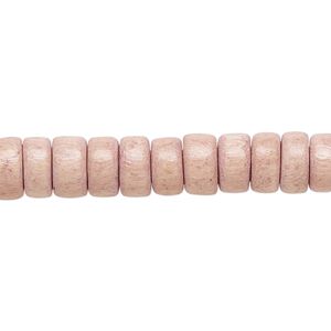 Bead 1pkg1, Taiwanese cheesewood (dyed / waxed), light mauve, 8x4mm rondelle, 15-1/2 to 16 inches.
