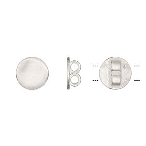 Bolo slide 1pkg1 silver-plated, 10mm round / approx 2.2mm inside diameter, brass / JBB Findings