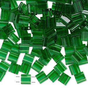Seed bead, TILA&reg;, glass, pkg/250g, 5mm full tila square, transparent pistachio, (TL-146).