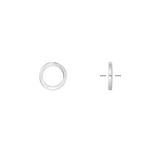 Jump ring 1pkg20 sterling silver, 8mm round / square wire, 18 gauge / 6mm inside diameter