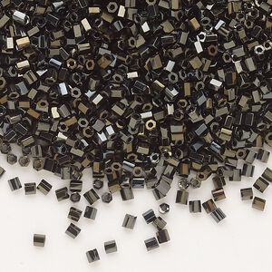 Seed bead, Dyna-Mites&trade;, glass, pkg/1/2kg, #11 2-cut hex, opaque iris gold, (90201 11/0 2CUT).