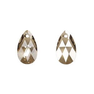 Drop 1pkg2 crystal bronze, Crystal Passions&reg; 16mm pendant pear 6106