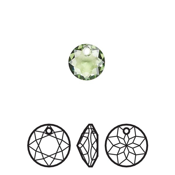 Drop 4pk peridot, Crystal Passions&reg; 8mm pendant classic cut 6430 image number 0