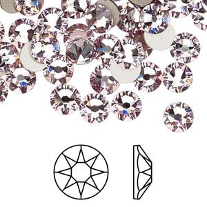 Flat back 144pk light amethyst foil back, Crystal Passions&reg; 6.32-6.5mm rose round SS30 2088