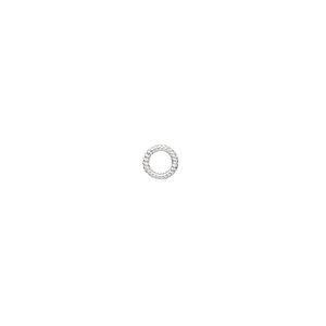 Jump ring 1pkg4 sterling silver, 5mm soldered closed twisted round, 20 gauge / 3.3mm inside diameter