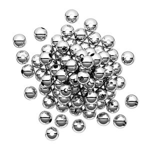 Bead 1pkg50 sterling silver, 4mm seamless-look round