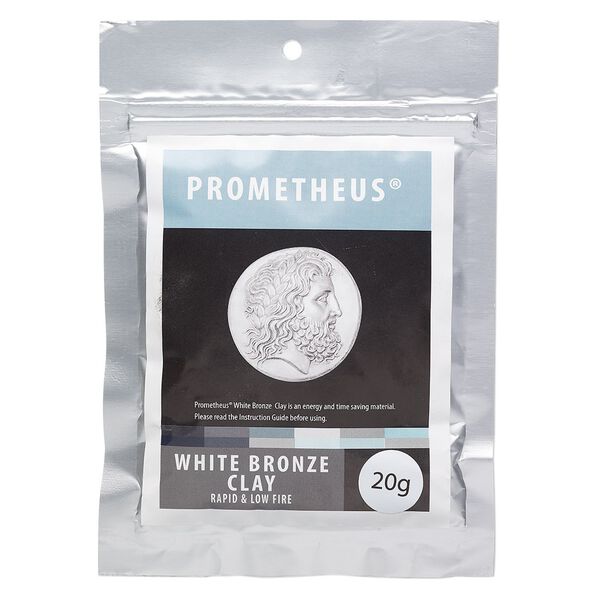 Prometheus&reg; white bronze clay, rapid and low fire formula, pkg/20g. image number 0