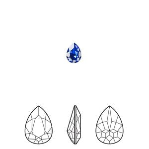 Fancy stone 2pk majestic blue foil back, Crystal Passions&reg; 6x4mm pear 4320