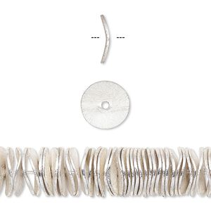 Bead 1pkg20 silver-plated, 10x2mm wavy rondelle, brushed copper