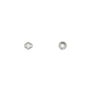 Bead 1pkg100 silver-plated, 4mm double cone, brass