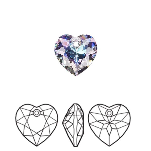 Drop 48pk crystal vitrail light P, Swarovski&reg; 10.5mm pendant heart cut 6432 image number 0