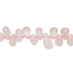 Rose quartz 1pkg1, hand-cut top-drilled teardrop bead 14 inch 7x5mm-11x6mm