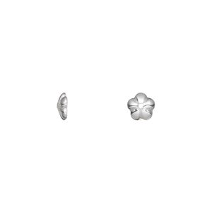 Bead cap, sterling silver, 5.5x1.5mm flower, fits 5-8mm bead. Sold per pkg of 10.