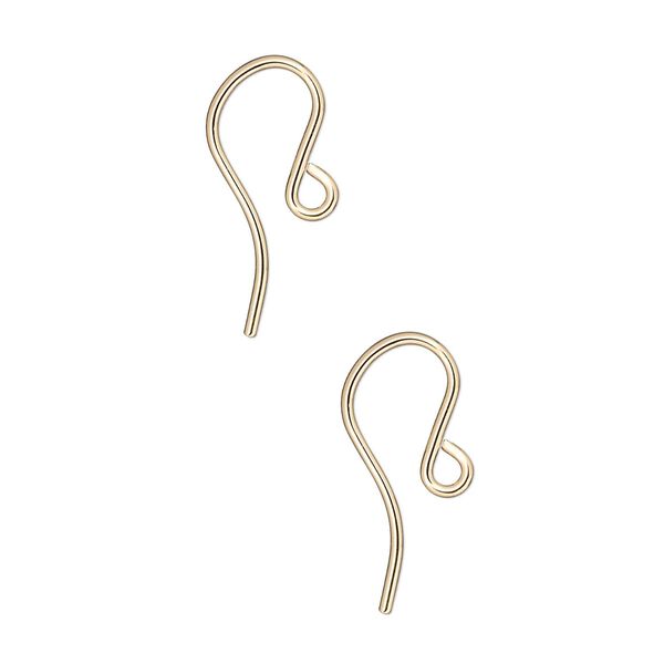 Ear wire shepherd's hook 1pkg2 14Kt gold-filled, 12mm / open loop, 21 gauge 1 pair image number 0