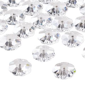 Bead 12pk crystal, Preciosa Czech crystal 12x4mm loch flower