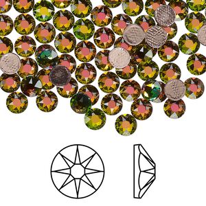 Flat back 1440pk crystal vitrail medium foil back, Swarovski&reg; hotfix 4.6-4.8mm round SS20 2078