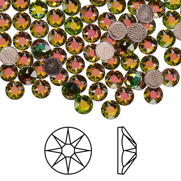 Flat back 1440pk crystal vitrail medium foil back, Swarovski&reg; hotfix 4.6-4.8mm round SS20 2078 image number 0