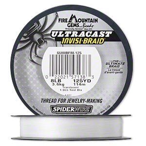Thread, Spiderwire&reg;, translucent, 0.18mm ultra-cast invisi-braid, 8-pound test. Sold per 125-yard spool.