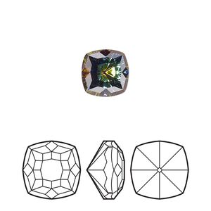 Fancy stone 48pk crystal vitrail medium foil back, Swarovski&reg; 10mm magical square 4460