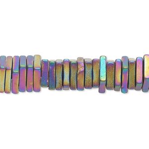 Hemalyke&trade; 1pkg1, matte electroplated square rondelle bead 8 inch 4x1mm