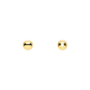 Bead 1pkg100 gold-plated, 5mm round, brass