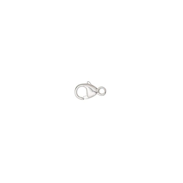 Clasp lobster claw 1pkg10 sterling silver, 5.5x3.5mm oval 1-strand image number 0