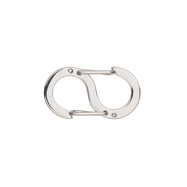 Clasp S-biner 1pkg1, 22x12mm, stainless steel 1-strand image number 0