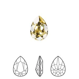Fancy stone 4pk dark jonquil foil back, Crystal Passions&reg; Regenerated 14x10mm pear 4320