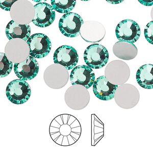 Flat back 144pk Caribbean Sea foil back, Preciosa MAXIMA Czech crystal rhinestone 7.069-7.272mm chaton rose round SS34